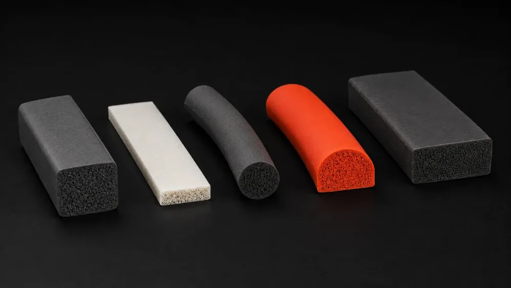 Silicone foam and EPDM sponge profiles, cords and strips